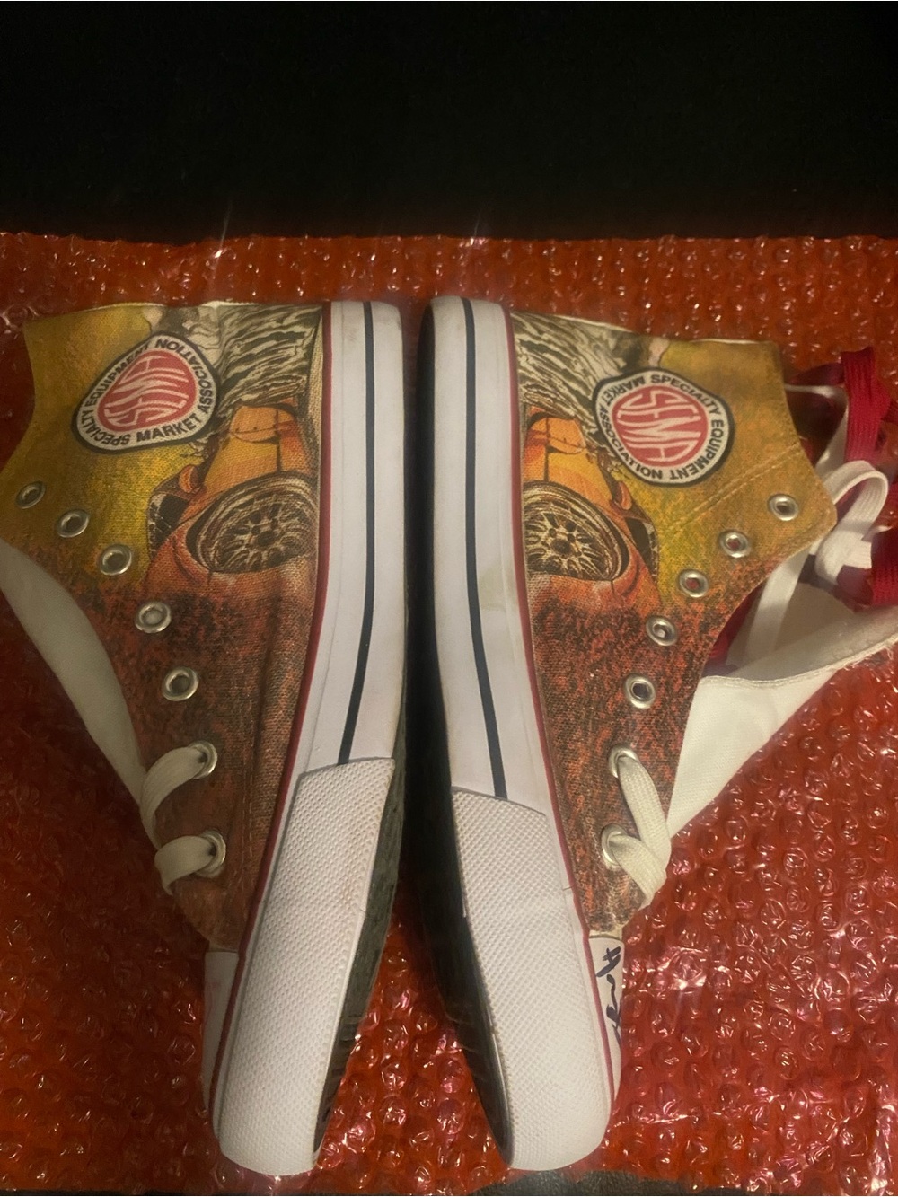 Vintage SEMA Digital Graffiti Multicolor High-Top Autograph Sneakers Size 10.5